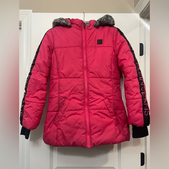 Calvin Klein Puffer Coat - Pink & Black